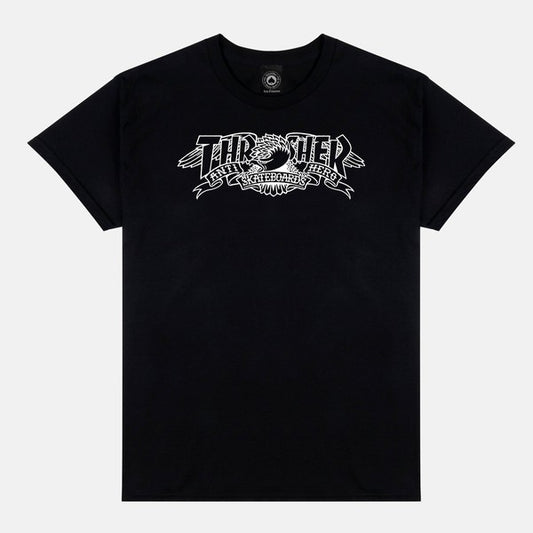 Thrasher Magazine x Antihero Skateboards Mag Banner T-Shirt Black-Black Sheep Skate Shop