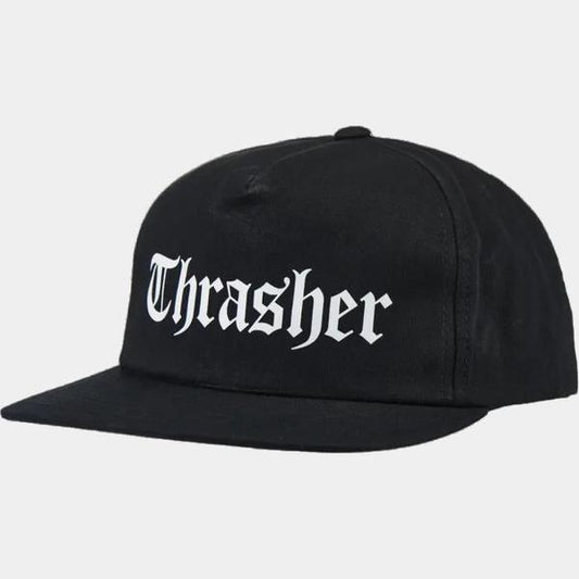 Thrasher Magazine x Spitfire Wheels The End Oath Snapback Hat Black - White-Black Sheep Skate Shop