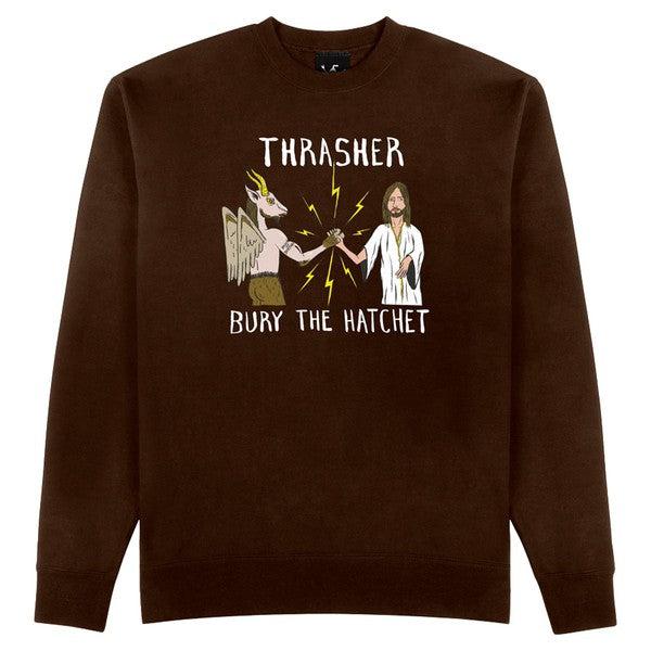 Thrasher Magazine x Toy Machine Skateboards B.T.H. Crewneck Dark Chocolate-Black Sheep Skate Shop