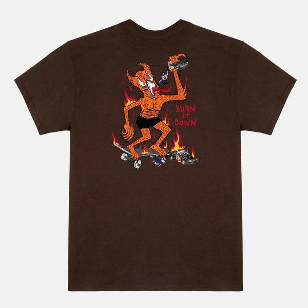 Thrasher Neckface Burn It Down T-Shirt Brown-Black Sheep Skate Shop