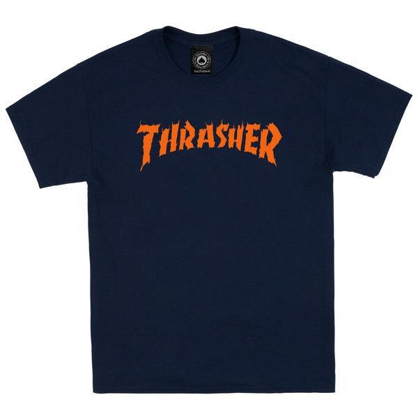 Thrasher Neckface Burn It Down T-Shirt Navy Blue-Black Sheep Skate Shop