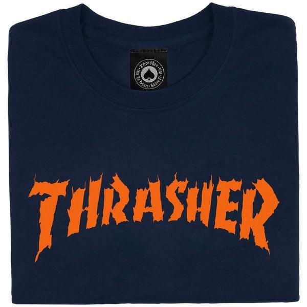 Thrasher Neckface Burn It Down T-Shirt Navy Blue-Black Sheep Skate Shop