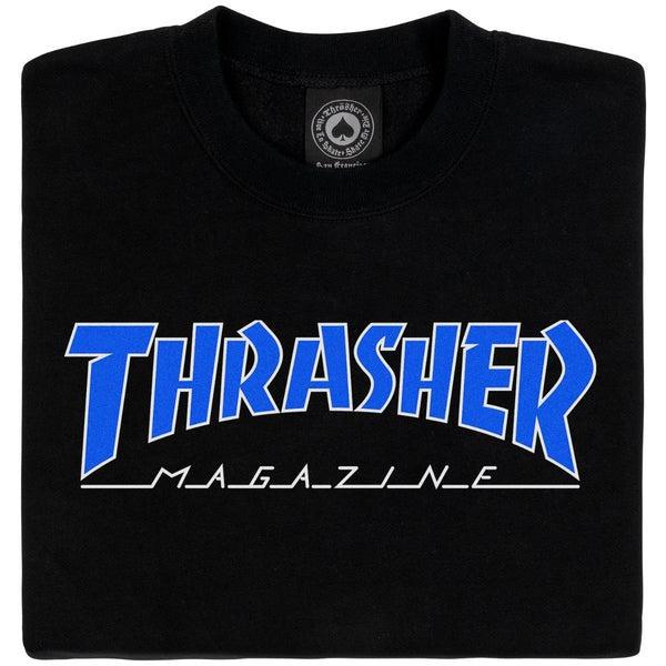 Thrasher Outlined Logo Crewneck Black - Blue-Black Sheep Skate Shop