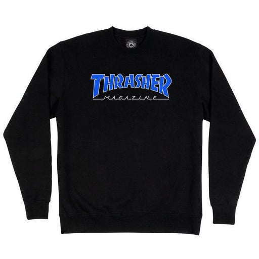Thrasher Outlined Logo Crewneck Black - Blue-Black Sheep Skate Shop