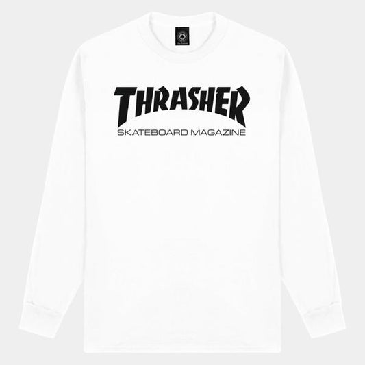 Thrasher Skate Mag Logo Long Sleeve Tee White-Black Sheep Skate Shop