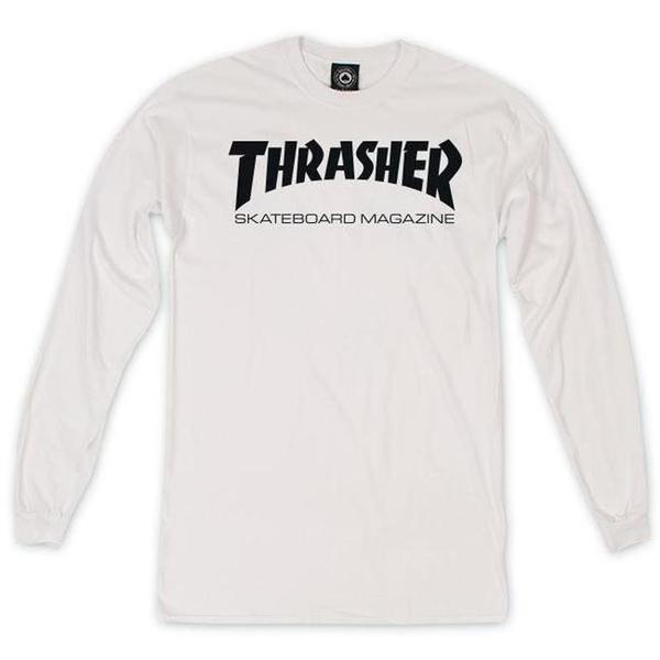 Thrasher Skate Mag Logo Long Sleeve Tee White-Black Sheep Skate Shop