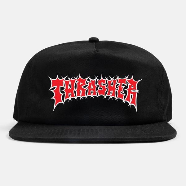 Thrasher Spikey Logo Snapback Hat Black-Black Sheep Skate Shop