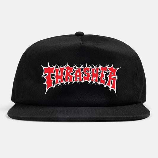 Thrasher Spikey Logo Snapback Hat Black-Black Sheep Skate Shop