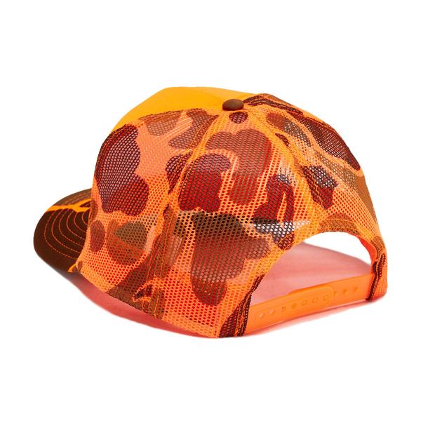 Thrasher Wet Paint Trucker Mesh Snapback Hat Orange Camo-Black Sheep Skate Shop