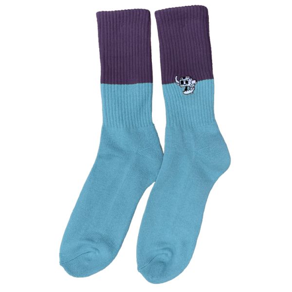 Toy Machine Dead Monster Split Crew Socks Light Blue-Black Sheep Skate Shop