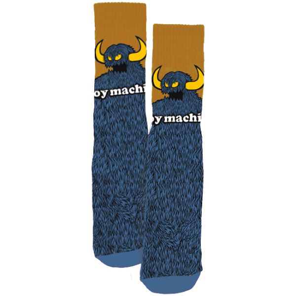 Toy Machine Furry Monster Crew Sock Slate - Gold-Black Sheep Skate Shop