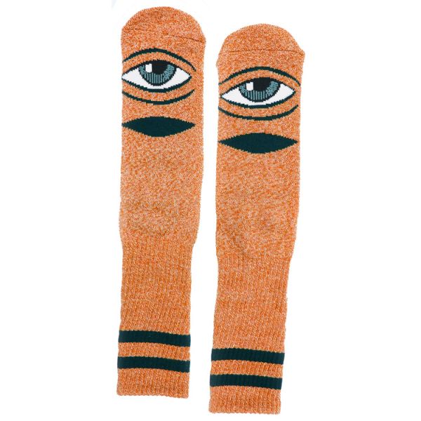 Toy Machine Sect Eye Crew Socks Orange Heather-Black Sheep Skate Shop