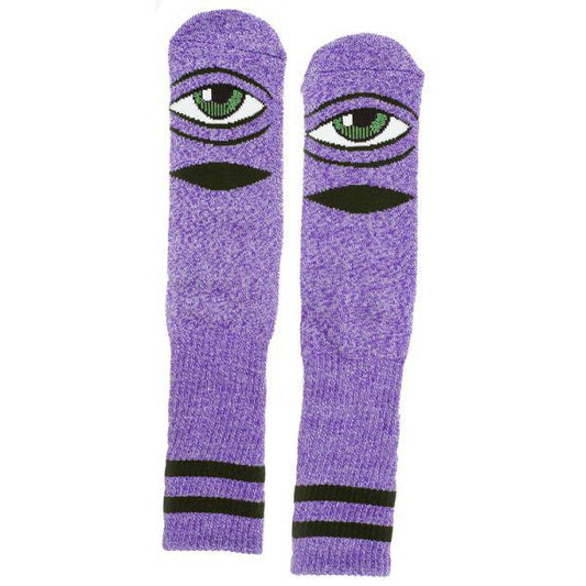 Toy Machine Sect Eye Crew Socks Purple Heather-Black Sheep Skate Shop