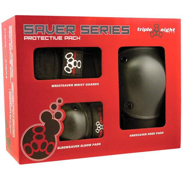 Triple Eight Saver Series Protection Pad Set Black-Black Sheep Skate Shop