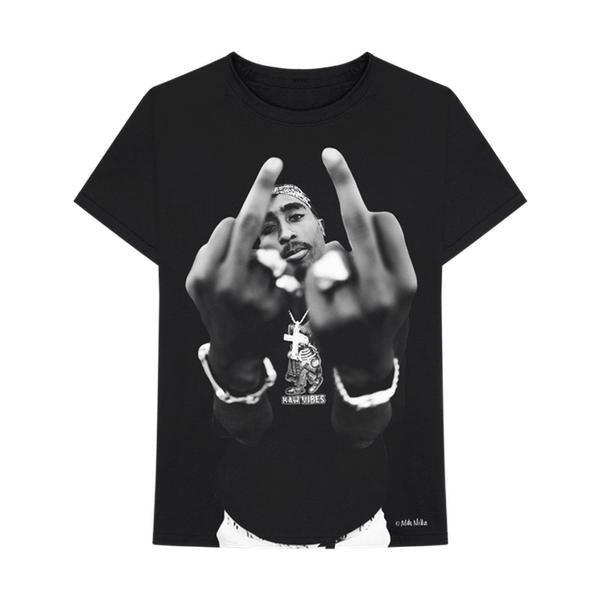 Tupac 2Pac Middle Finger Tee Black-Black Sheep Skate Shop