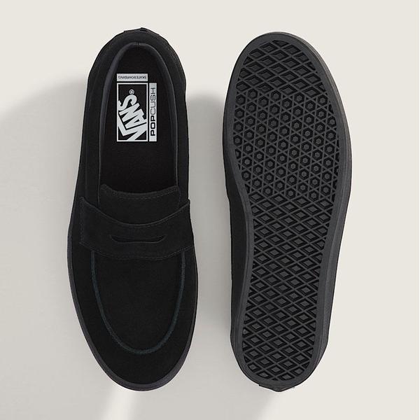 Vans Skate Loafer Shoe Suede Black - Black-Black Sheep Skate Shop