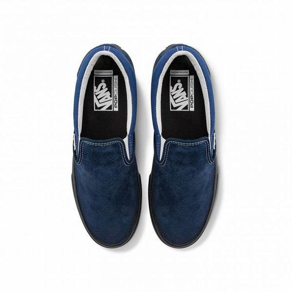 Vans slip shop on navy kanoko