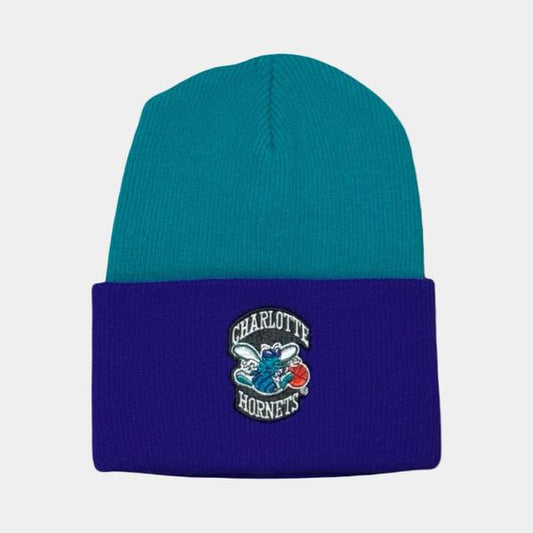 Vintage Deadstock Charlotte Hornets Knit Beanie Teal Purple-Black Sheep Skate Shop