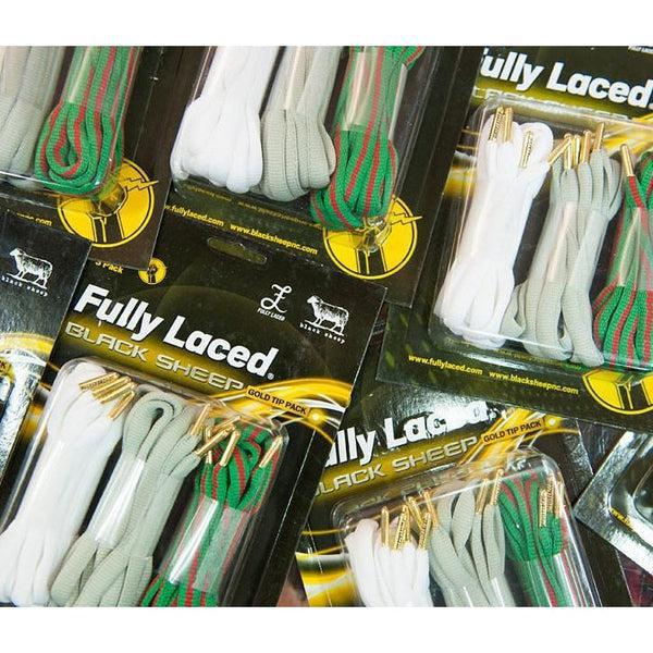 Black Sheep x Fully Laced "Gold Tip" Laces 3-Pack-Black Sheep Skate Shop