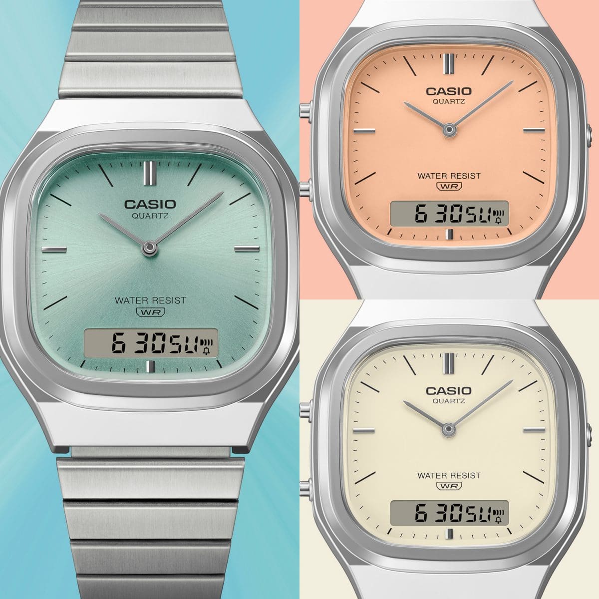 Casio Analog - Digital Vintage Watch AQ240E-2A Silver - Green