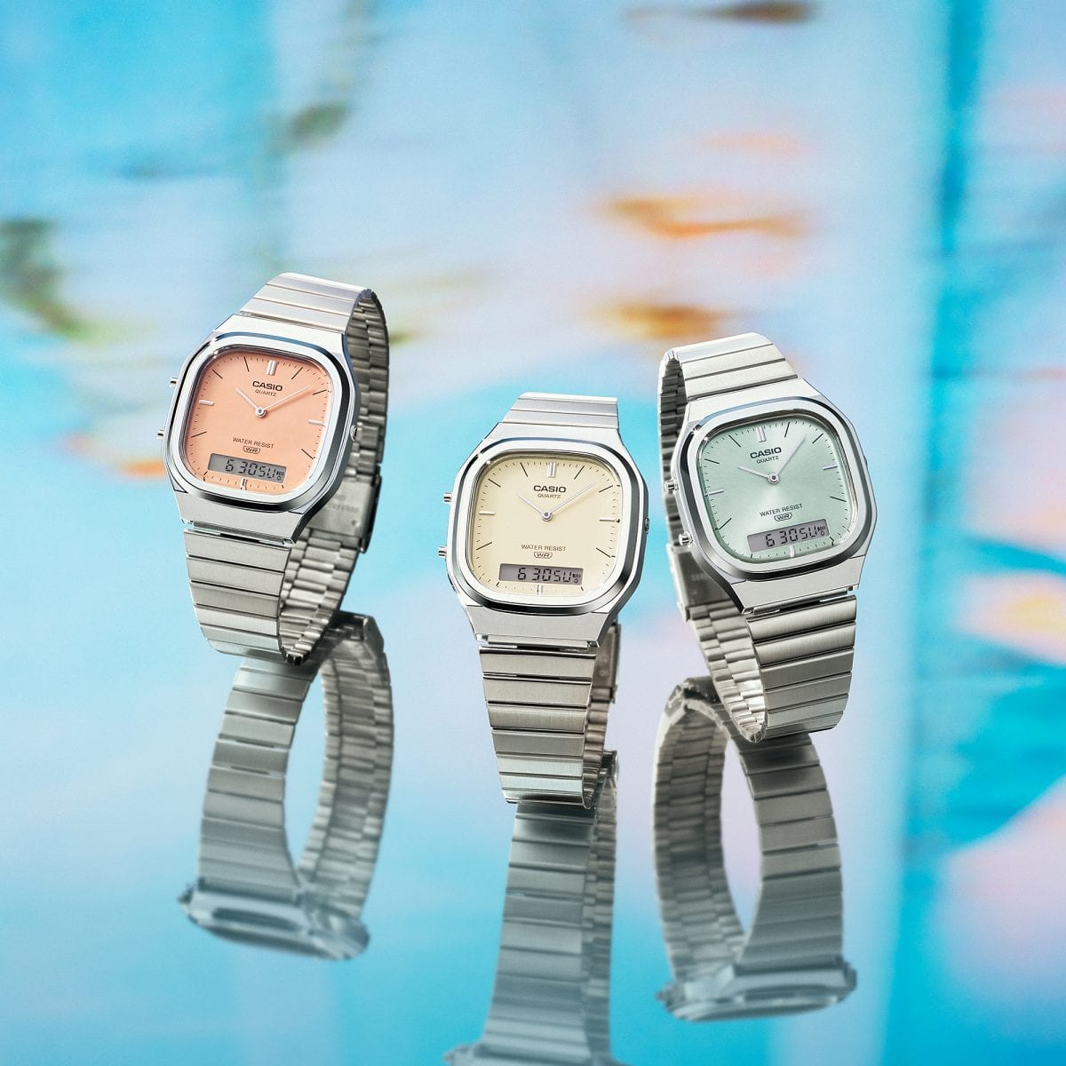 Casio Analog - Digital Vintage Watch AQ240E-7A2 Silver - Cream