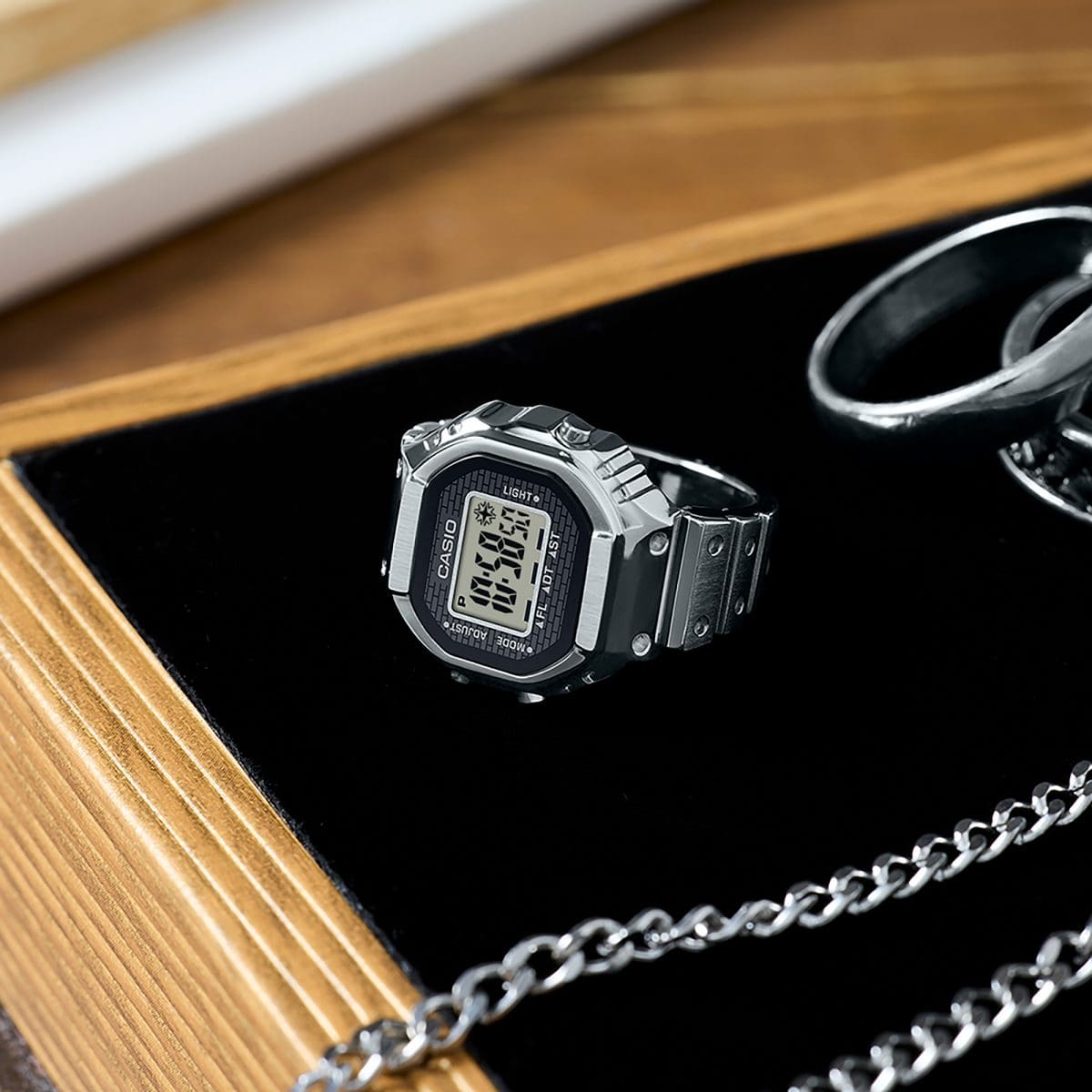 Casio Digital Ring Watch CRW001-1 Silver