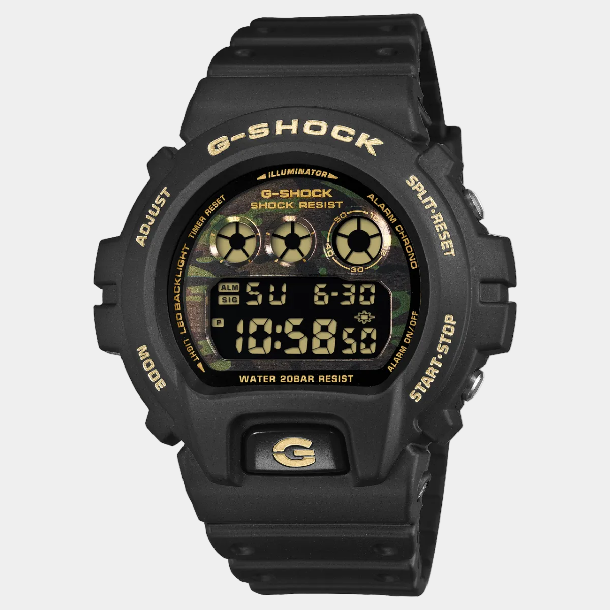 Casio G Shock Digital Watch DW6900CF-1 Black - Gold - Camo