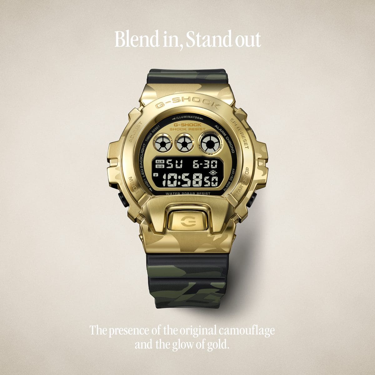 Casio G-Shock Digital Watch GM6900CMG-3 Gold - Camo