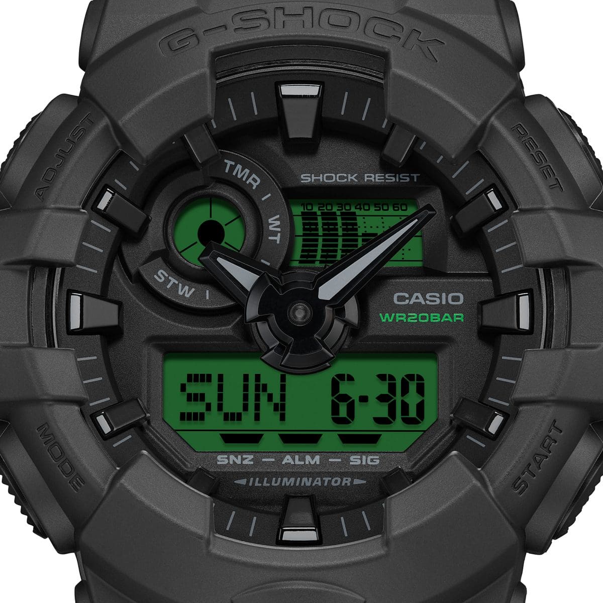Casio G-Shock Analog-Digital Watch GA700BEG-1A Black - Green