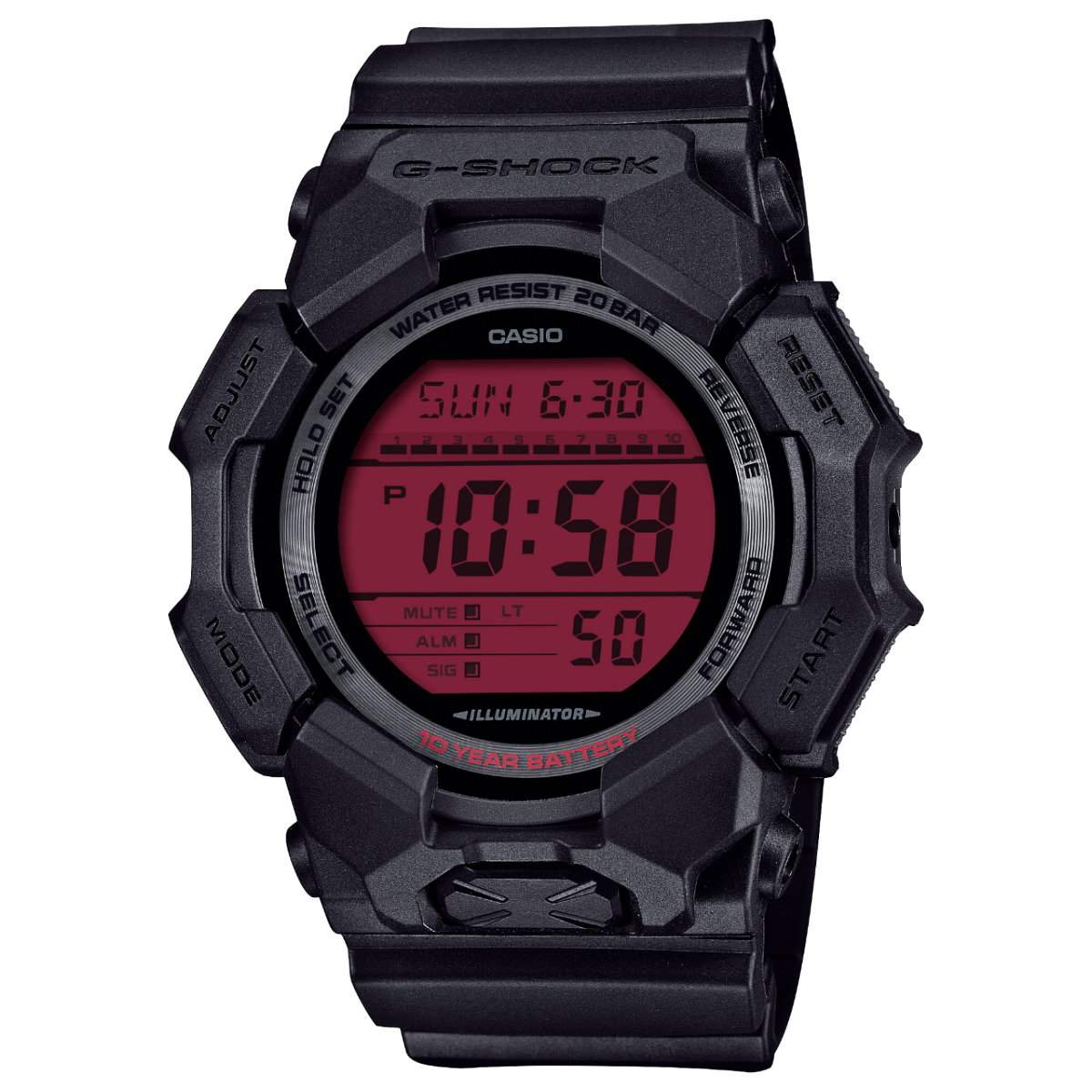 Casio G-Shock Digital Watch GD010BBR-1 Black - Red