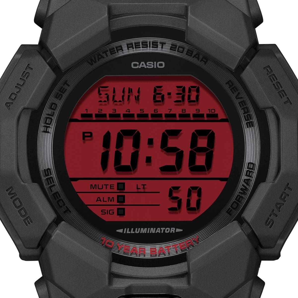 Casio G-Shock Digital Watch GD010BBR-1 Black - Red