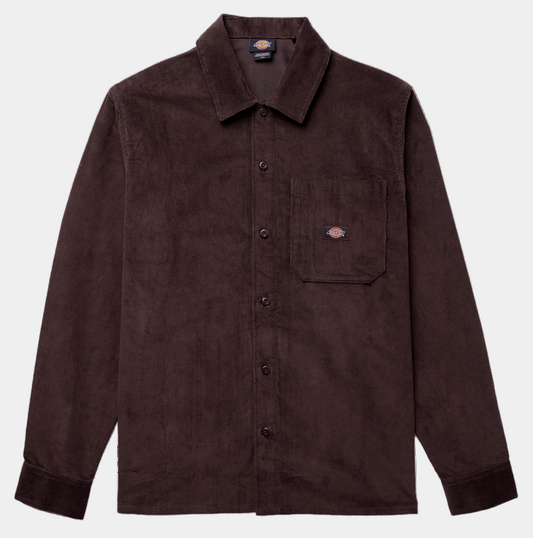 Dickies Corduroy Long Sleeve Relaxed Fit Work Shirt Chocolate Brown