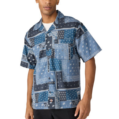 Dickies Glandorf Bandana Twill Short Sleeve Shirt Navy