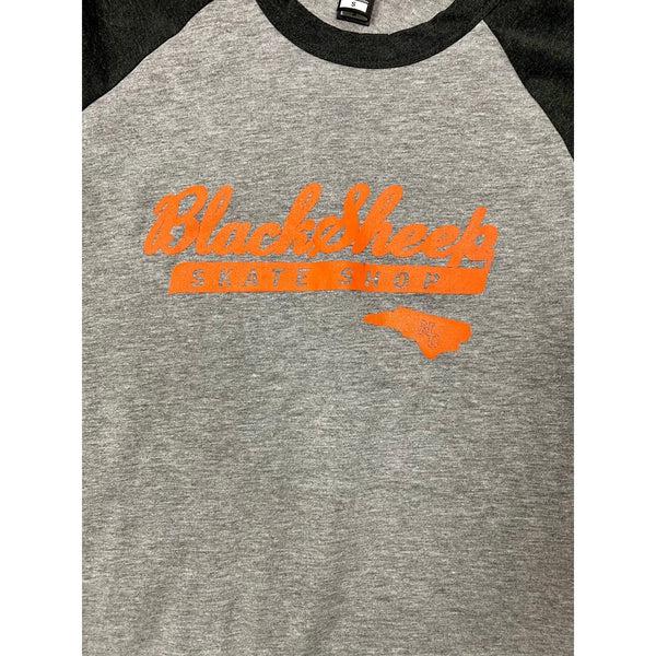 Black Sheep Athletic Logo Raglan Tee Heather Grey-Black Sheep Skate Shop