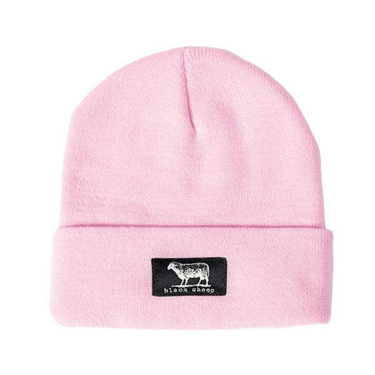 Black Sheep Label Series Cuff Beanie Light Pink-Black Sheep Skate Shop