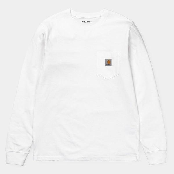 Carhartt WIP Long Sleeve Pocket T-Shirt White-Black Sheep Skate Shop