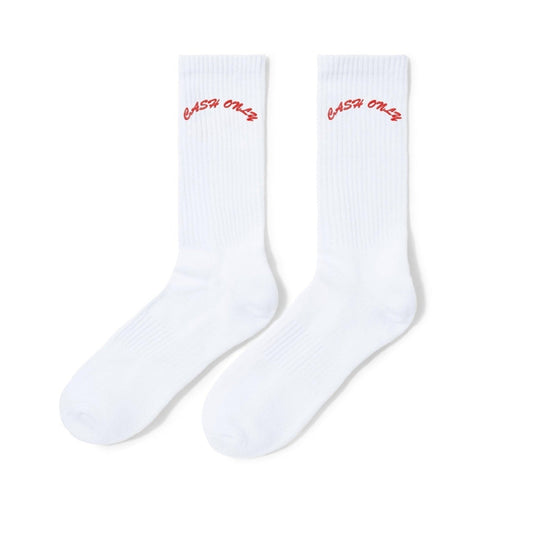 Cash Only Logo Crew Socks White-Black Sheep Skate Shop