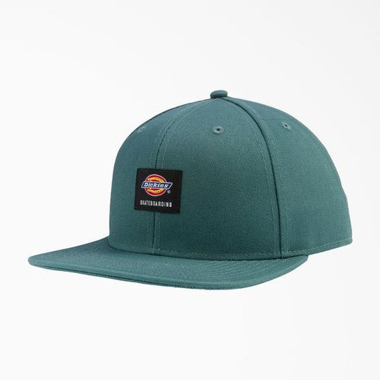 Dickies Skateboarding Flat Bill Snapback Hat Lincoln Green-Black Sheep Skate Shop