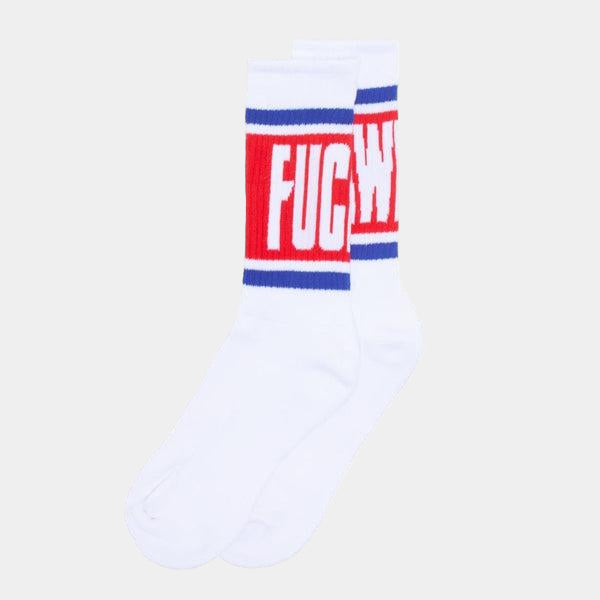 Fucking Awesome Big Stripe Sock White - Red-Black Sheep Skate Shop