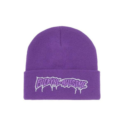 Fucking Awesome Running Logo Cuff Beanie Purple — Black Sheep