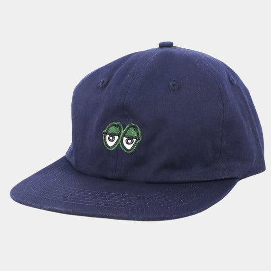 Krooked Eyes Unstructured Strapback Hat Navy - Dark Green-Black Sheep Skate Shop