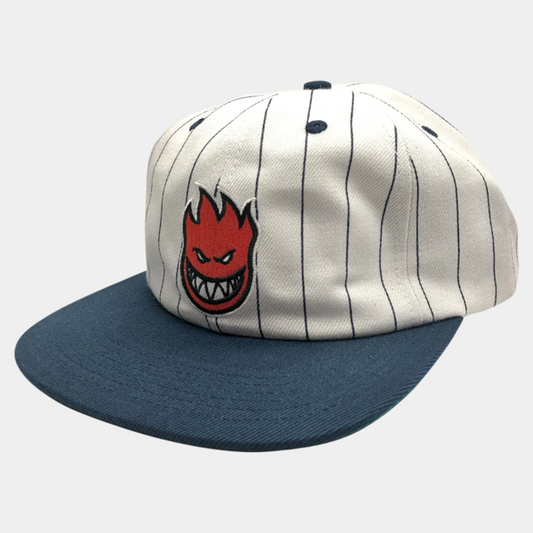 Spitfire Lil Bighead Fill Pinstripe Strapback Hat White - Navy-Black Sheep Skate Shop